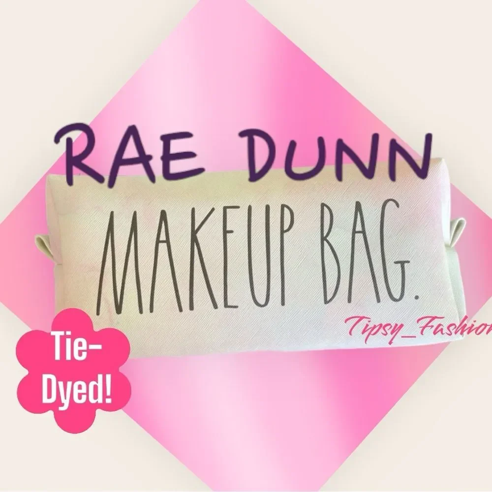 Rae Dunn Makeup Bag Pink Ombre Cosmetic Toiletry Travel Case NWT